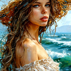 Пазл: Девушка и море