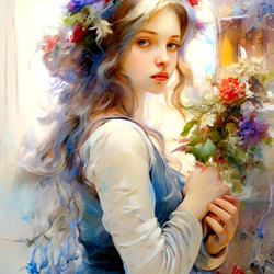 Пазл: Девушка и чертополох