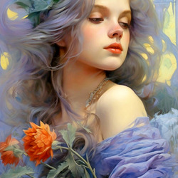 Пазл: Девушка и чертополох