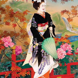 Пазл: Девушка с зонтиком  