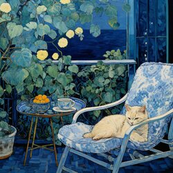 Пазл: В голубой комнате