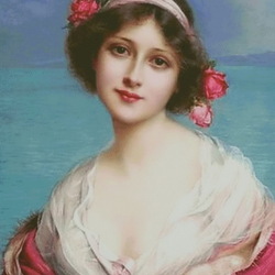 Пазл: Дама с розами 