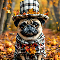 Пазл: Барон Мопс в клетчатой шляпе