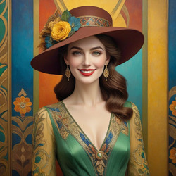 Пазл: Красотка в шляпке
