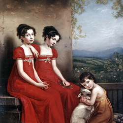 Пазл: Портрет Елизаветы, Амалии и Максимилиана Баварских 