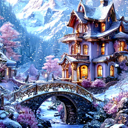 Пазл: Затерянный домик в горах 