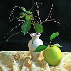 Пазл: Зеленое яблоко 