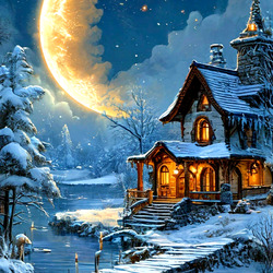 Пазл: Зимний сказочный пейзаж