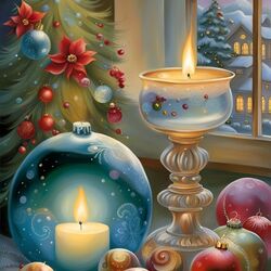 Пазл: Рождественские свечи