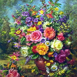 Пазл: Букет в саду 