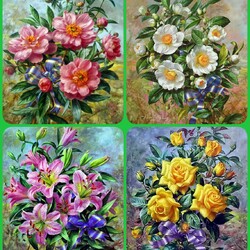 Пазл: Цветочный коллаж 