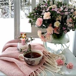 Пазл: Розы на зимнем окне