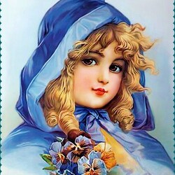 Пазл: Девочка с цветами