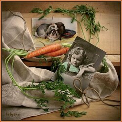 Пазл: Девочка с кроликом