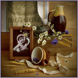 Пазл: Девочка с колосками