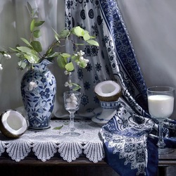 Пазл: Сине-молочное