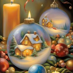 Пазл: Свечи и шары