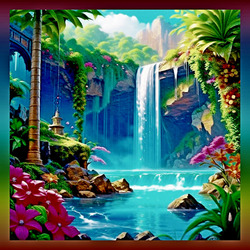 Пазл: Водопад в тропиках
