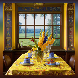 Пазл: Желтые гладиолусы