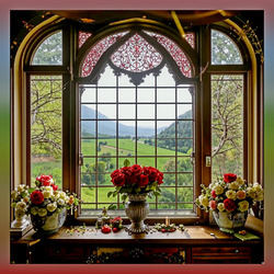 Пазл: Букет алых роз