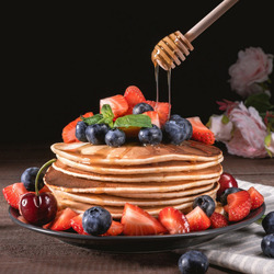 Пазл: Оладушки с медом и фруктами