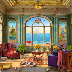 Пазл: Летний домик у моря 