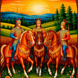 Пазл: Три богатыря