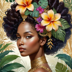 Пазл: Цветы в причёске