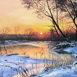 Пазл: Волшебство зимнего вечера