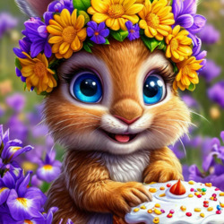 Пазл: Зайчонок с куличом