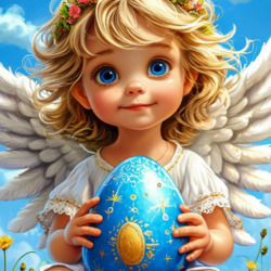 Пазл: Ангел на облаке