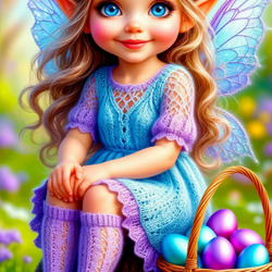 Пазл: Фея с пасхальными яйцами