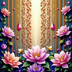 Пазл: Цветы и орнамент