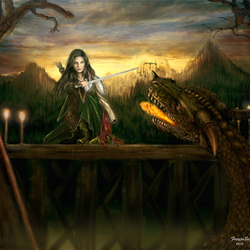 Пазл: Девушка и дракон