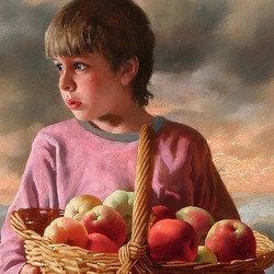 Пазл: Мальчик с яблоками