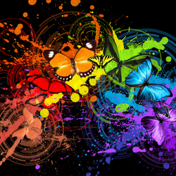 Пазл: Бабочки и краски