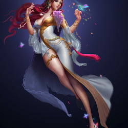 Пазл: Эльфийка и колибри