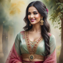 Пазл: Черноволосая красавица