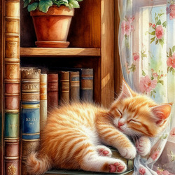 Пазл: Рыжик спит