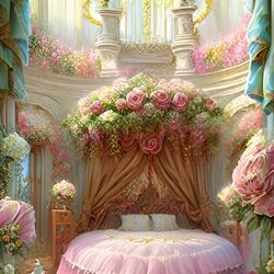 Пазл: Спальня - роза