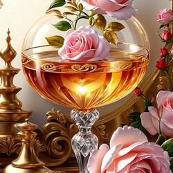 Пазл: Розы в бокале