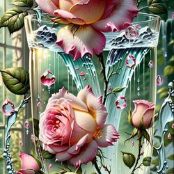 Пазл: Розы в стакане