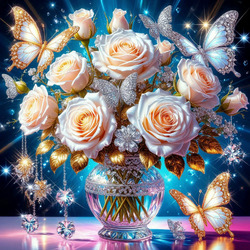 Пазл: Букет белых роз