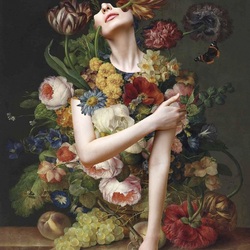 Пазл: Девушки - цветы