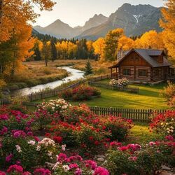 Пазл: Осенний сад цветов