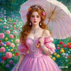 Пазл: Девушка в розовом