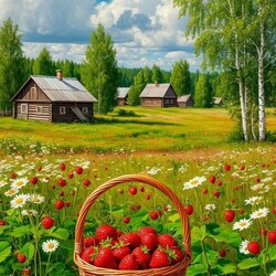 Пазл: Корзина клубники