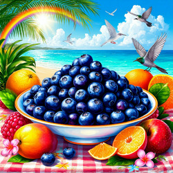 Пазл: Блюдо с голубикой