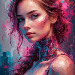 Пазл: Девушка в красках