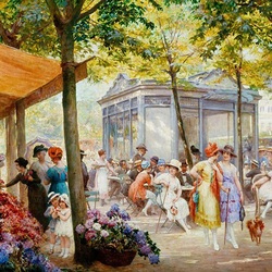 Пазл: Цветочный рынок 